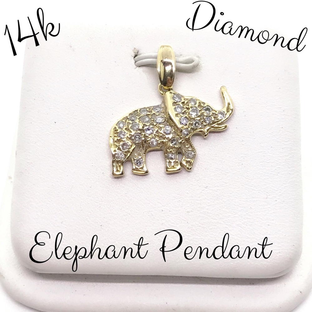 🔥SOLD 14k 0.25 ctw Diamond🐘 Pendant